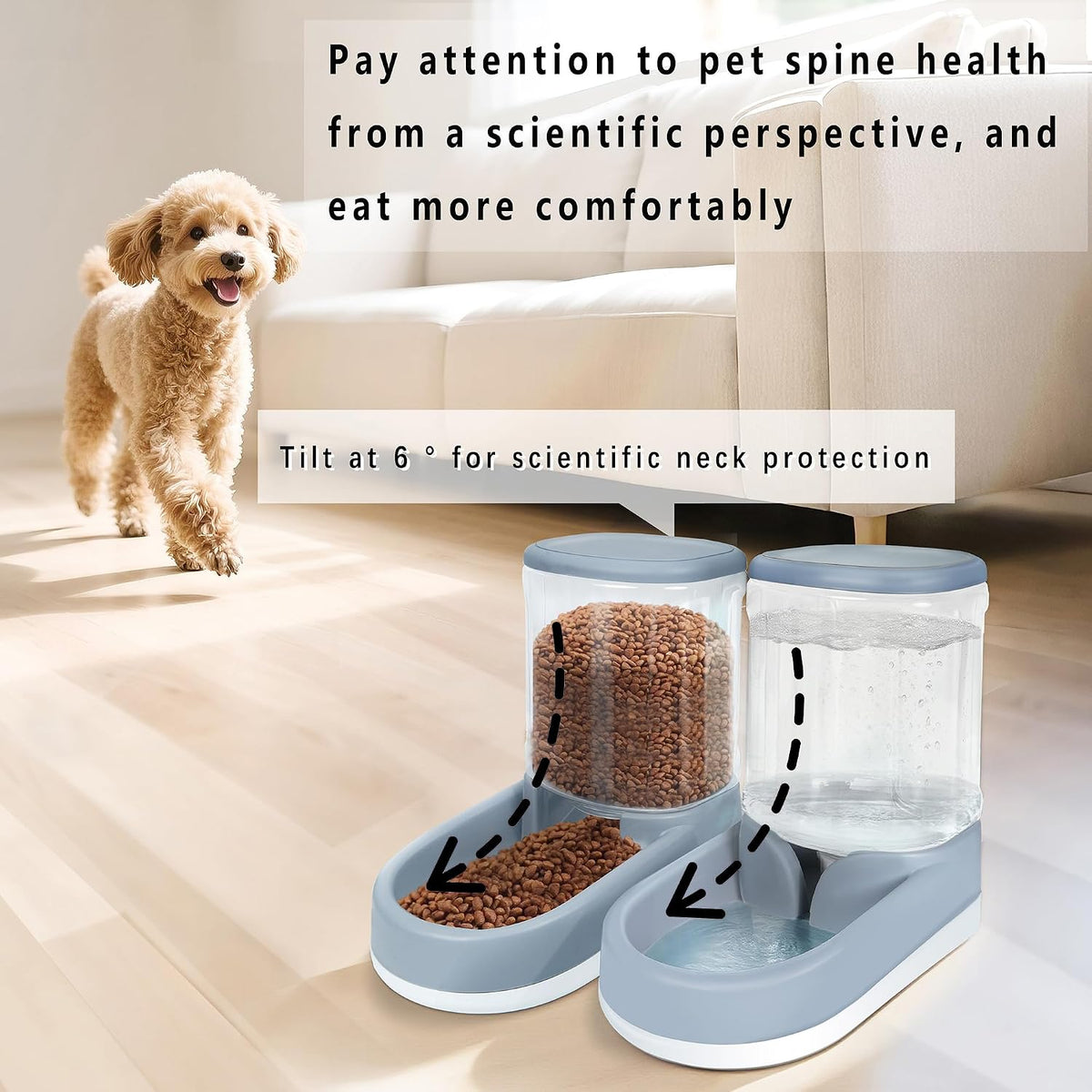 moloparty automatic dog cat feeder and water dispenser, close-up detail