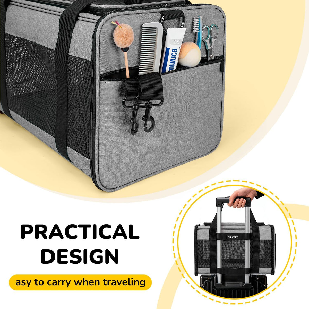 hipubby cat carrier dog carrier for pets up showing dimensions