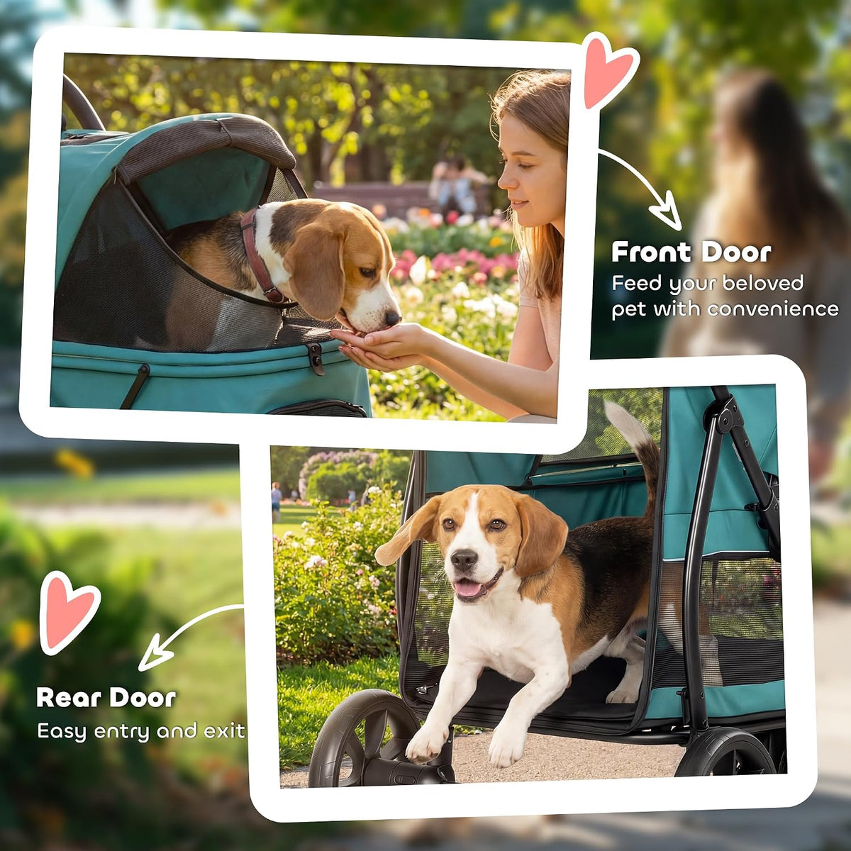 pawhut 3 wheel pet stroller for medium dogs on a desk or shelf