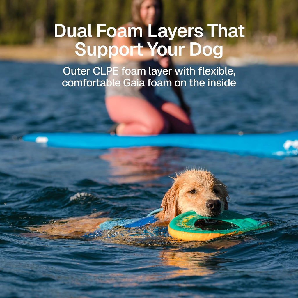 ruffwear, float coat dog life jacket, swim vest, front angle view