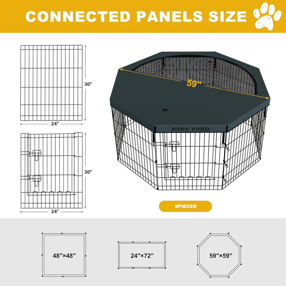 puppy playpen with top cover,dog pen foldable dog, close-up detail