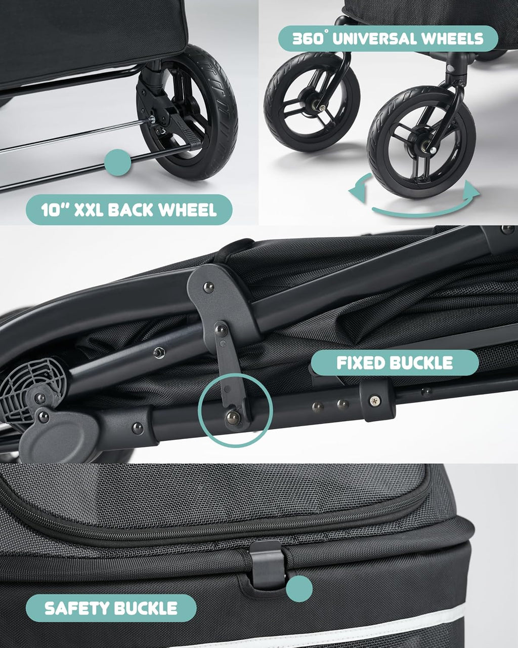 zoosky pet stroller for large dogs up to, view 9
