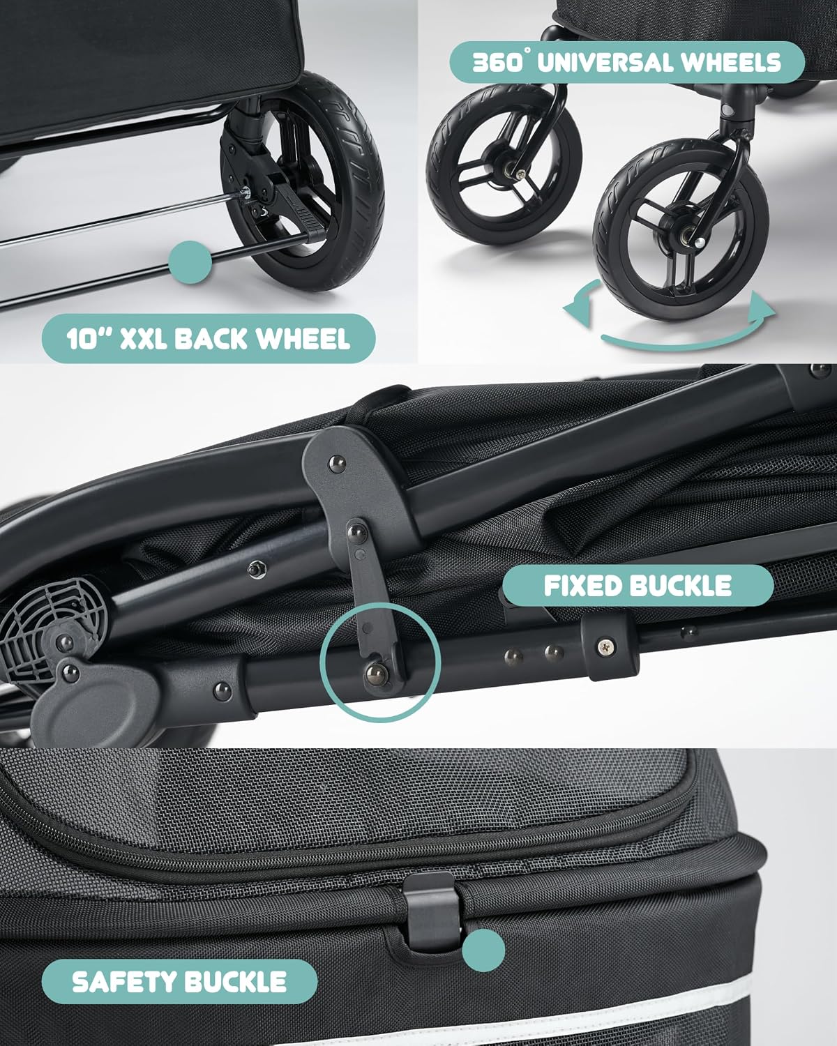 zoosky pet stroller for large dogs up to, view 9