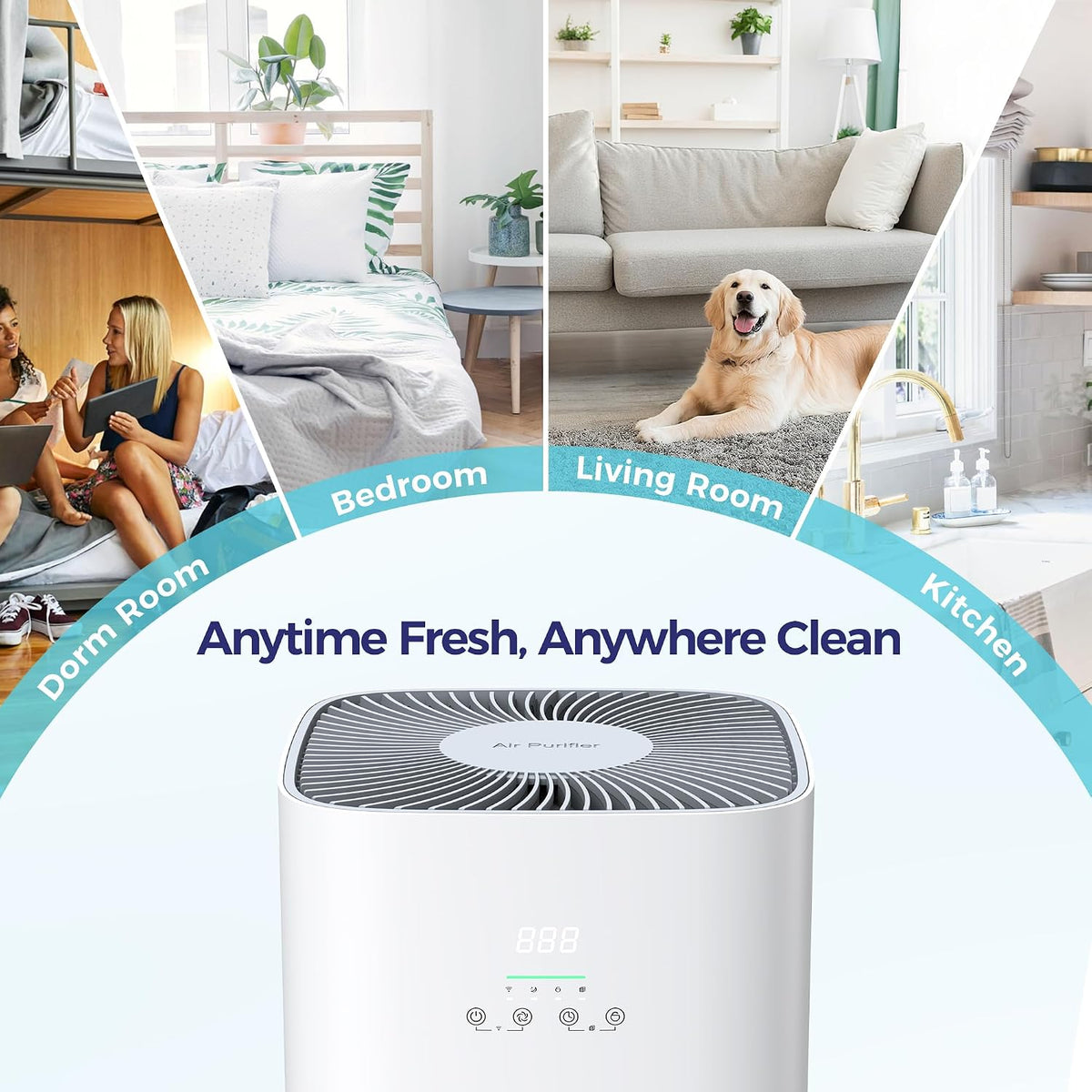 vusign air purifier for home large room & shown in use