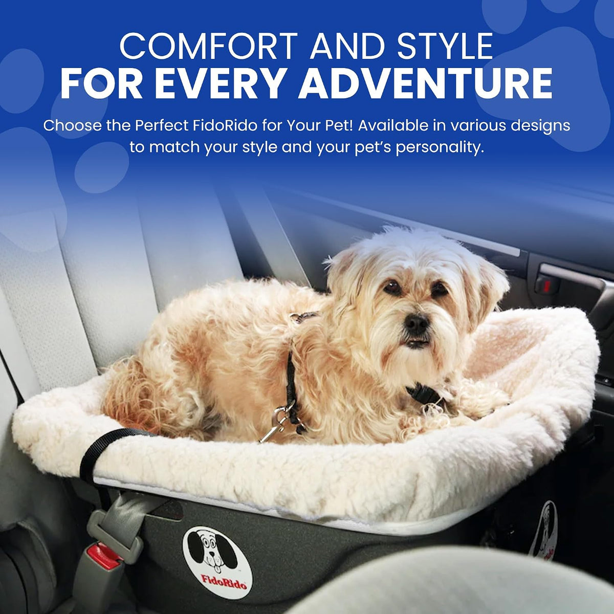 fidorido dog car seat, beige, booster seat for, close-up detail