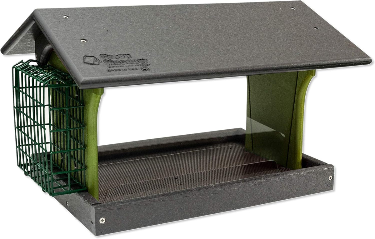 classic single suet poly bird feeder (gray &, main product view