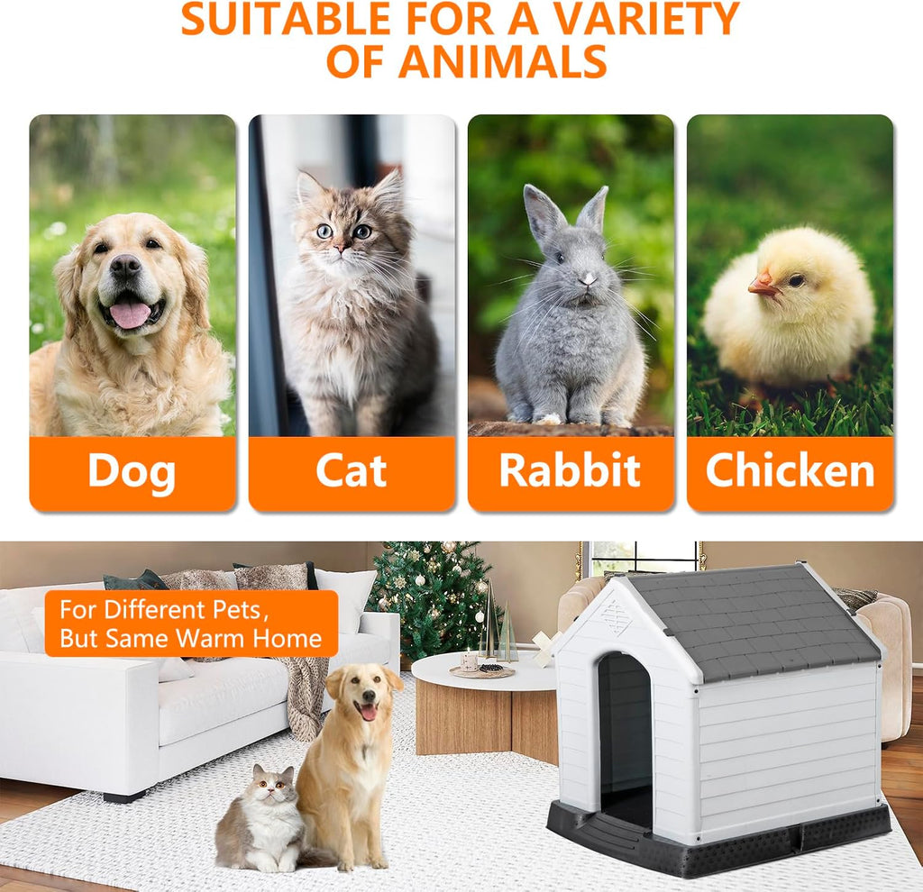 zeny plastic dog house - waterproof dog kennel, close-up detail