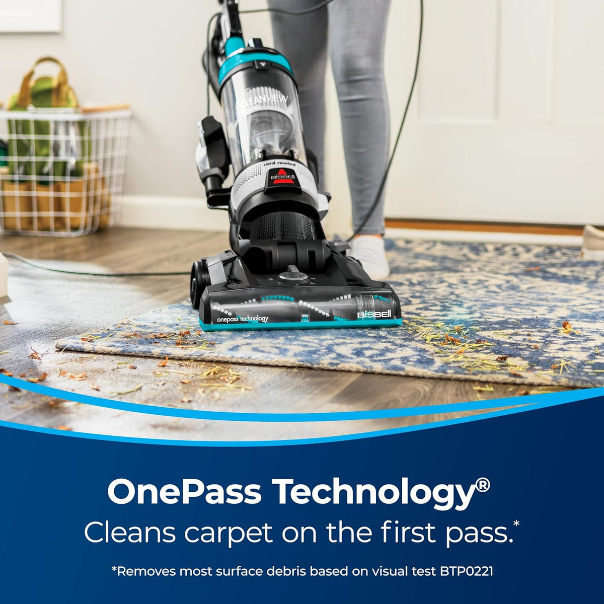bissell cleanview rewind pet bagless vacuum with automatic showing dimensions