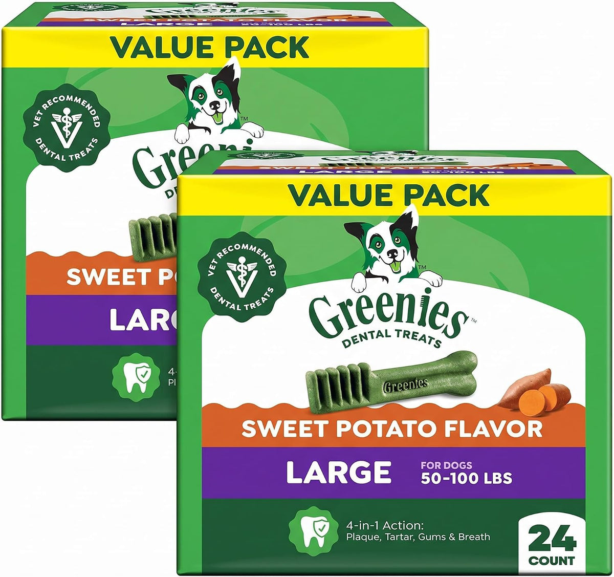 greenies dog treats,veterinarian-recommended natural dental dog treats,large size,sweet, main product view