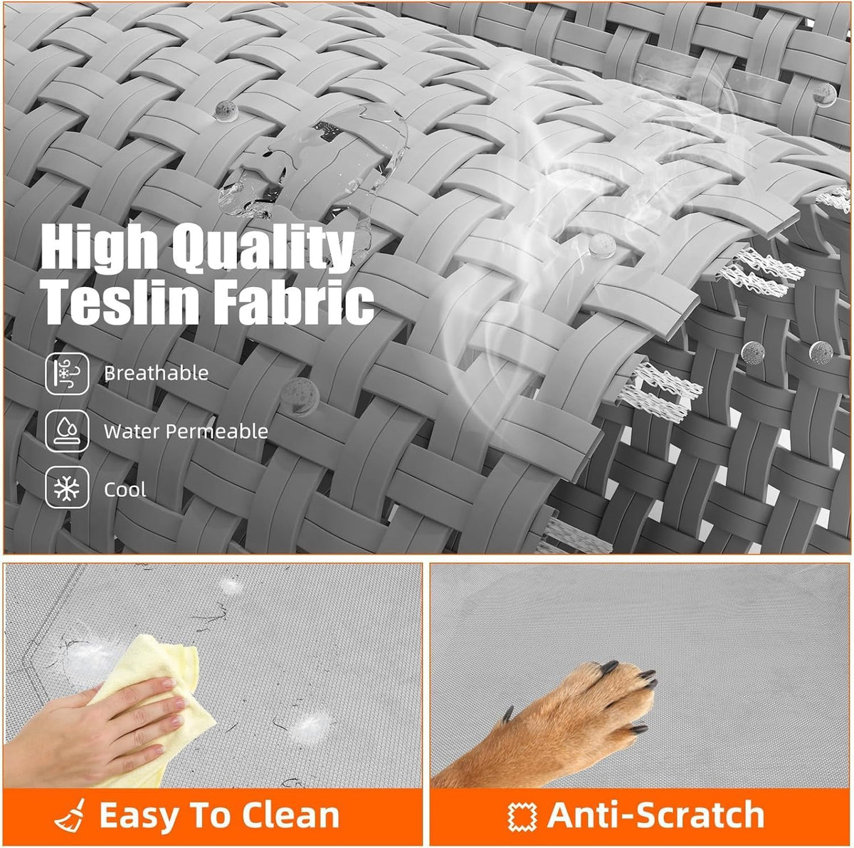simple trending raised dog bed for large dogs, close-up detail