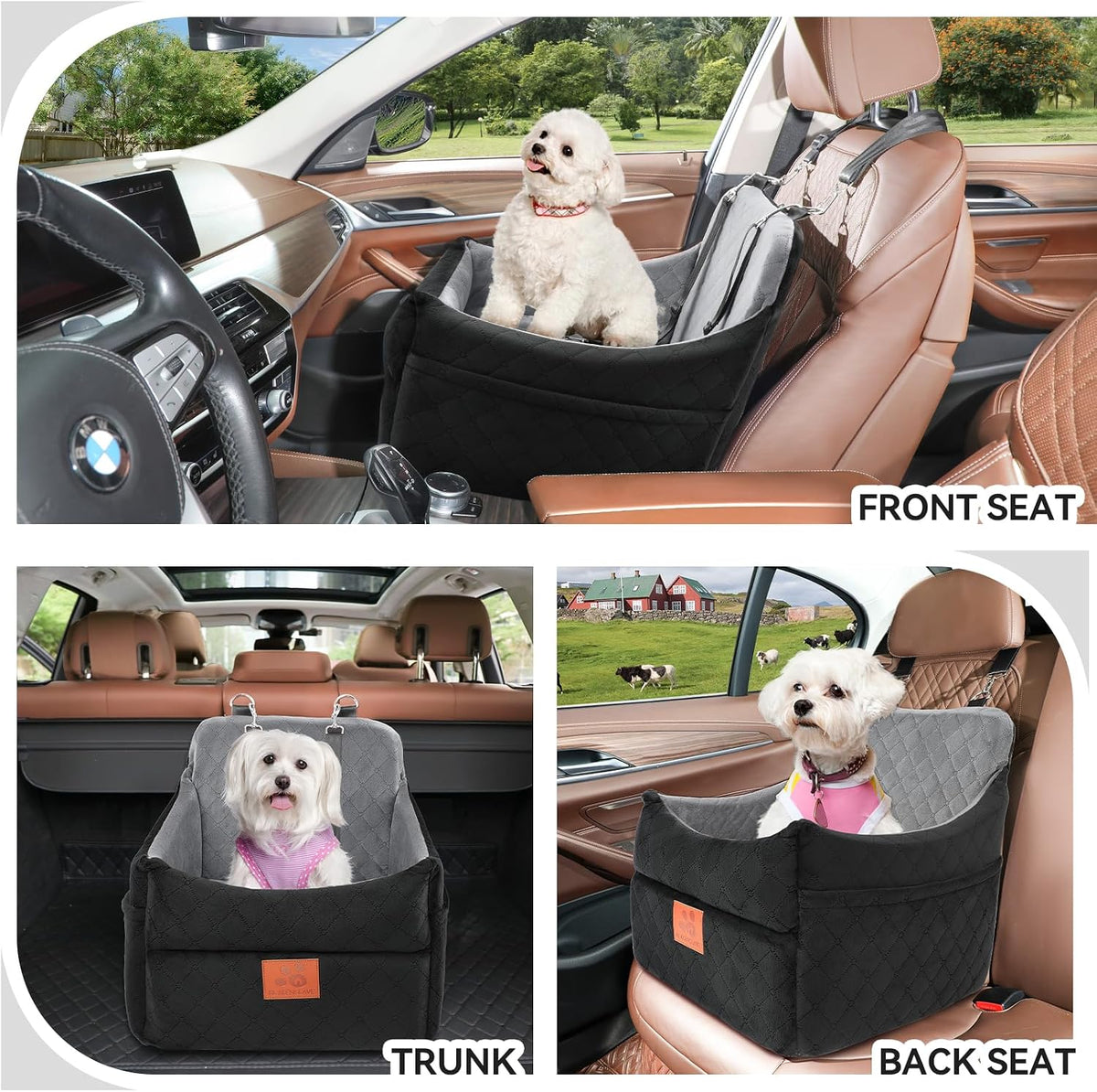 gl glenslave dog car seat for small/medium dogs shown in use