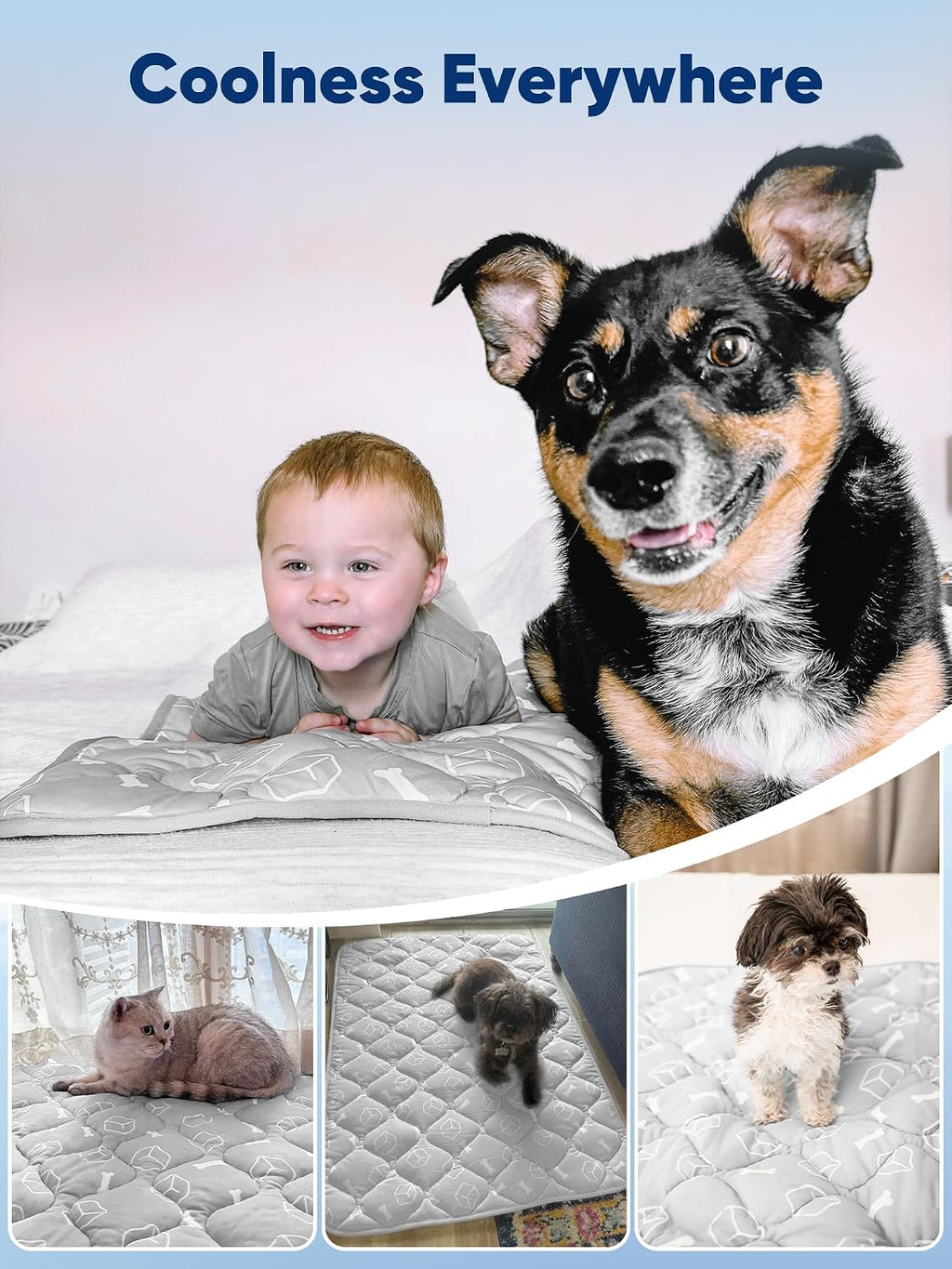 rywell dog cooling mat 2.0, elegant grey, 44"*32", view 9