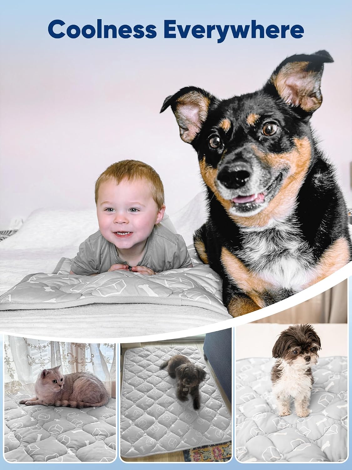 rywell dog cooling mat 2.0, elegant grey, 44"*32", view 9