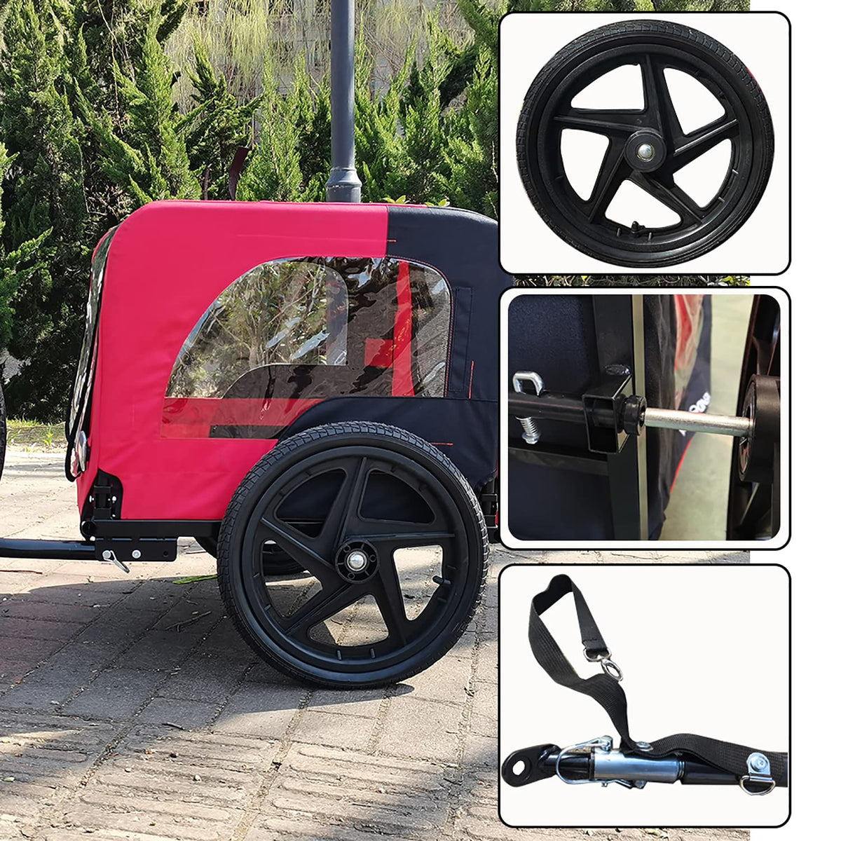 bicycle trailer for pets, bike pet trailer for, side view