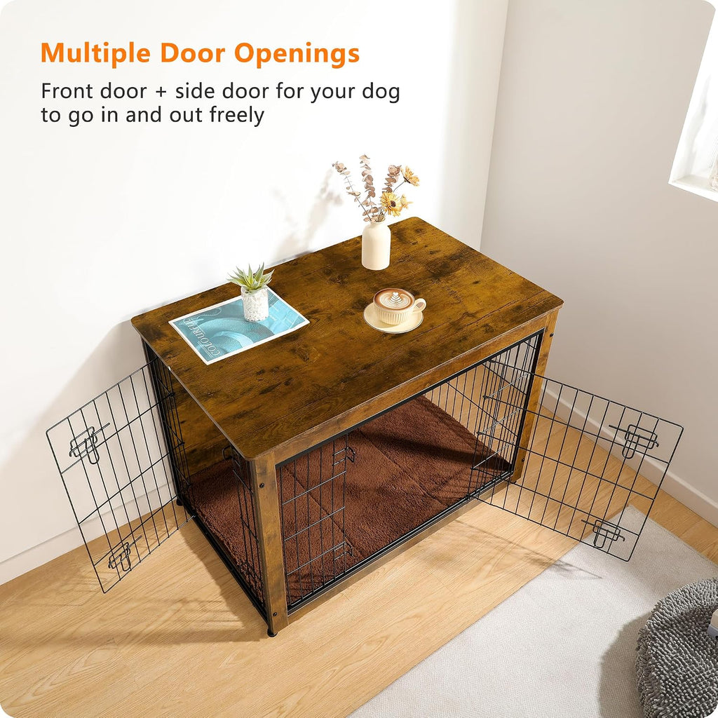 dwanton 38.5" xl dog crate furniture with cushion, package contents