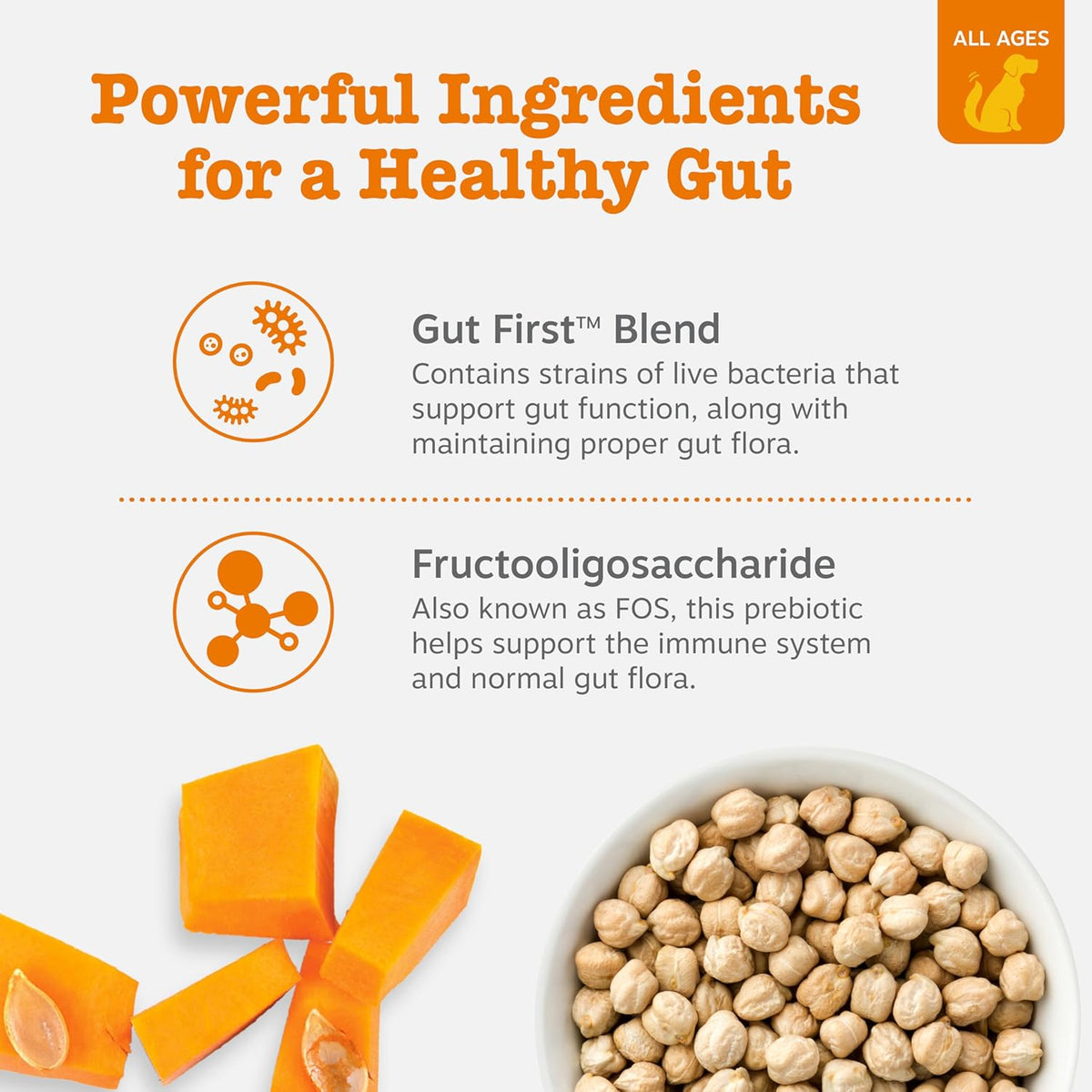zesty paws probiotics for dogs, digestive enzymes gut, close-up detail