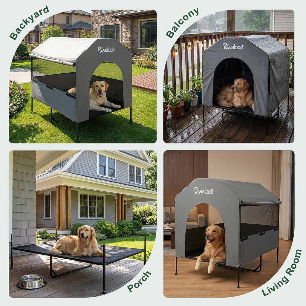 pawaboo 47" xl dog house outdoor weatherproof, with on a desk or shelf