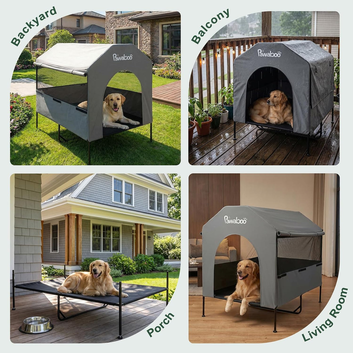 pawaboo 47" xl dog house outdoor weatherproof, with on a desk or shelf