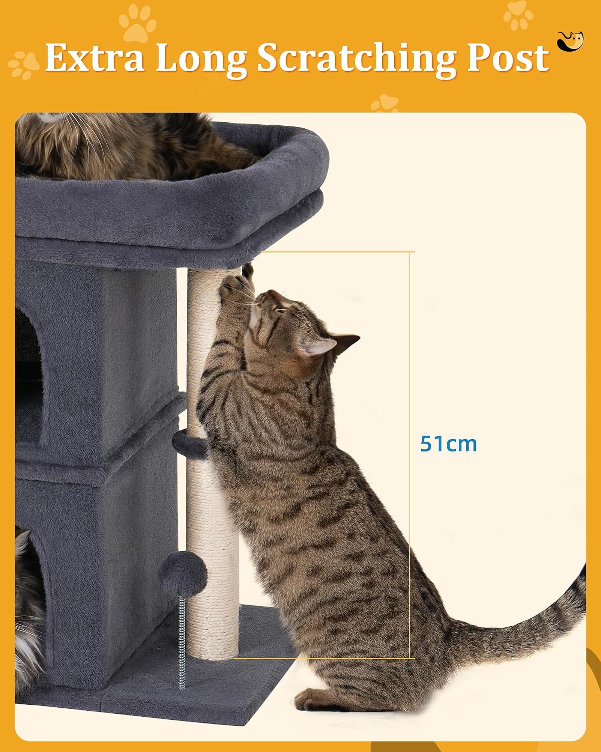 aechonow cat tree for large cat,2 cozy cat, package contents
