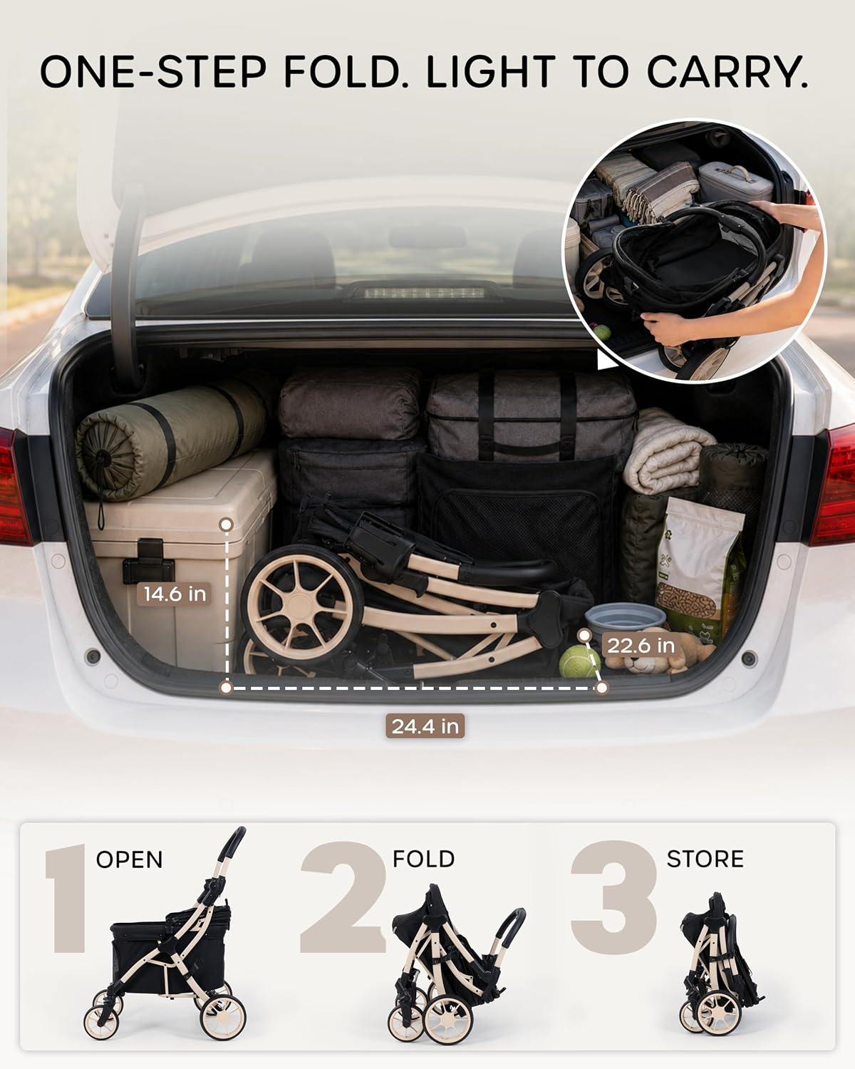 dog stroller for 1/2 small dogs & medium, view 9