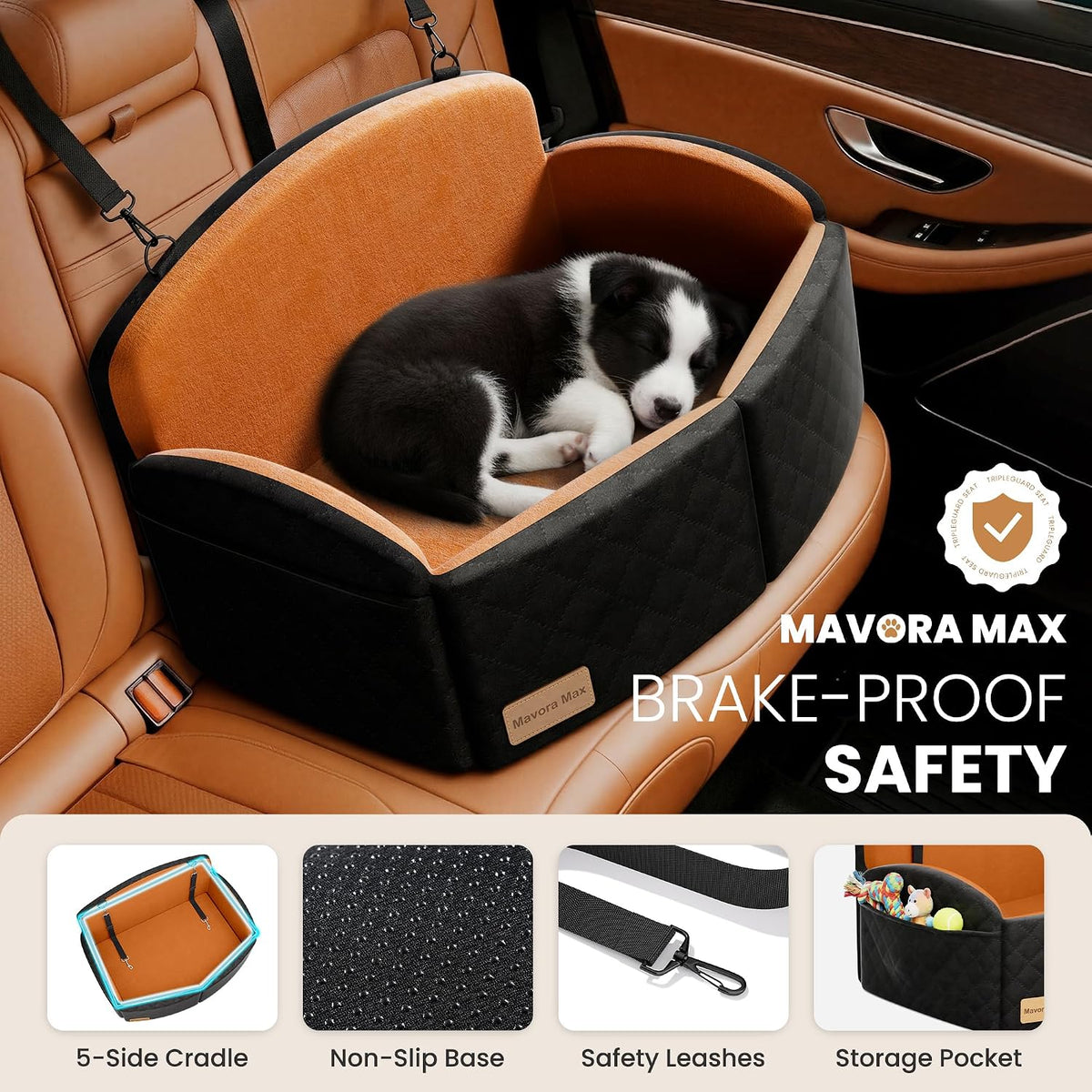 dog car seat for medium/large dogs, pet booster, close-up detail