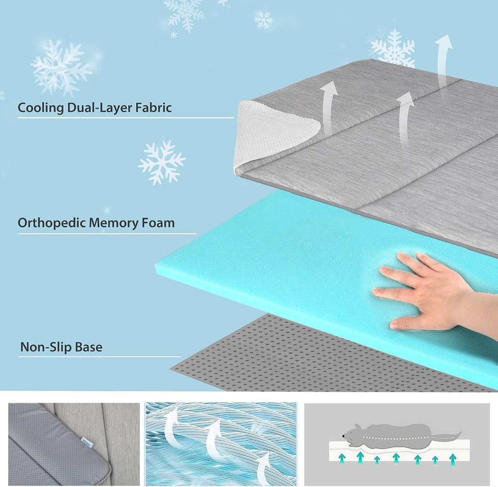 dog cooling mat for large dogs, 41"x27" memory shown in use