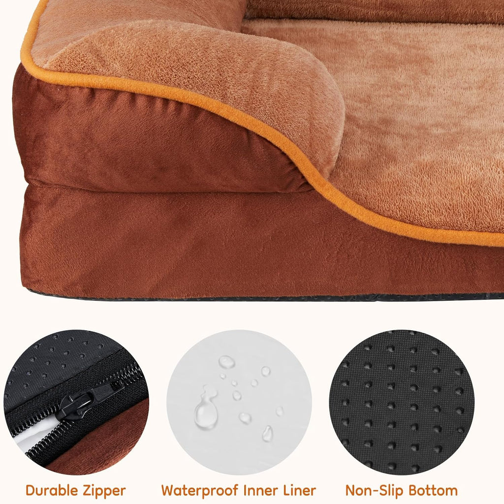 sweetcrispy orthopedic large dog bed, waterproof pet sofa, close-up detail