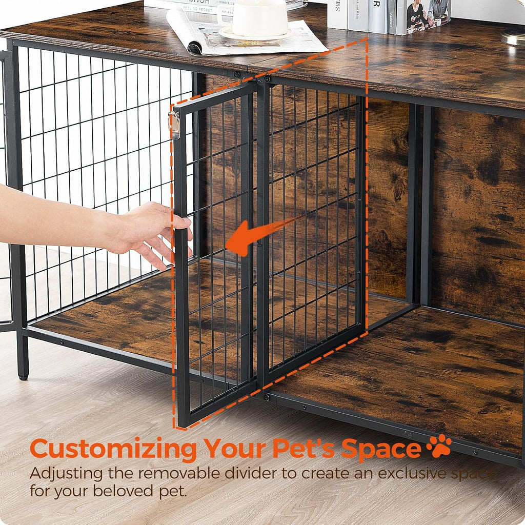 mahancris dog crate furniture for 2 dogs, 43.3", package contents