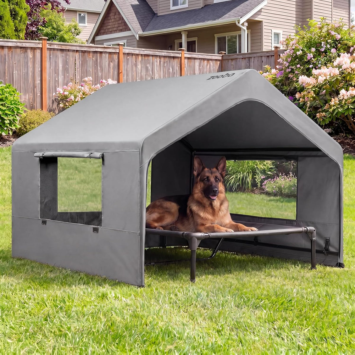 zooba extra large dog shade with elevated bed, main product view