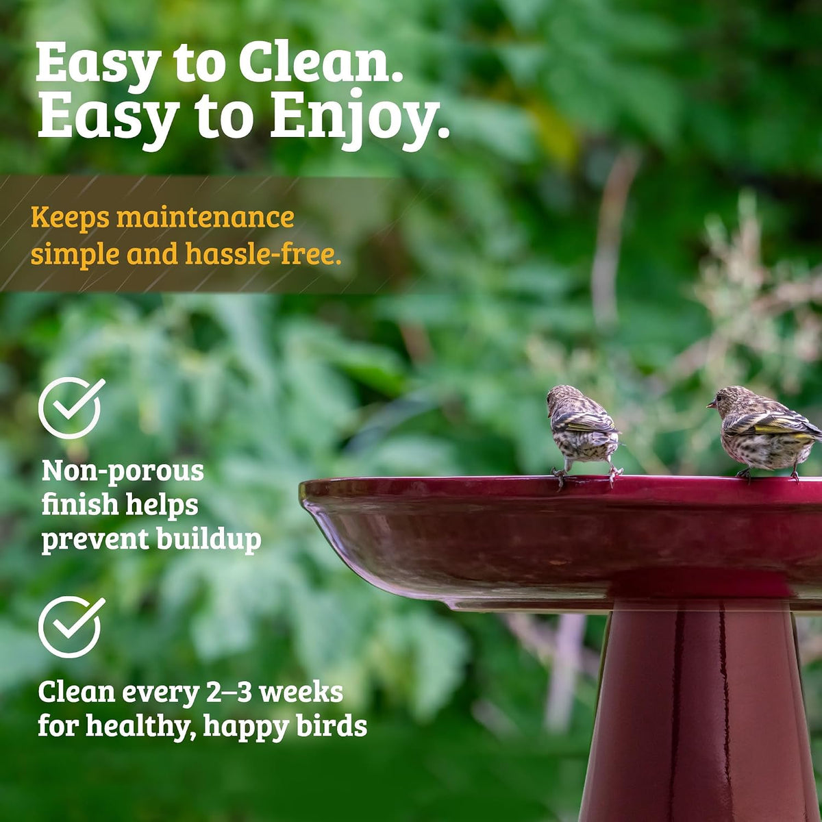 birds choice ohio stoneware pedestal bird bath | showing dimensions