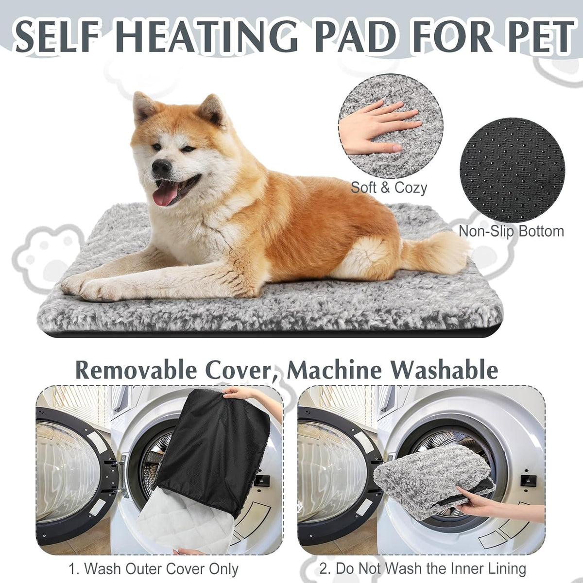 drydiet 4 pack self warming cat mat for, close-up detail