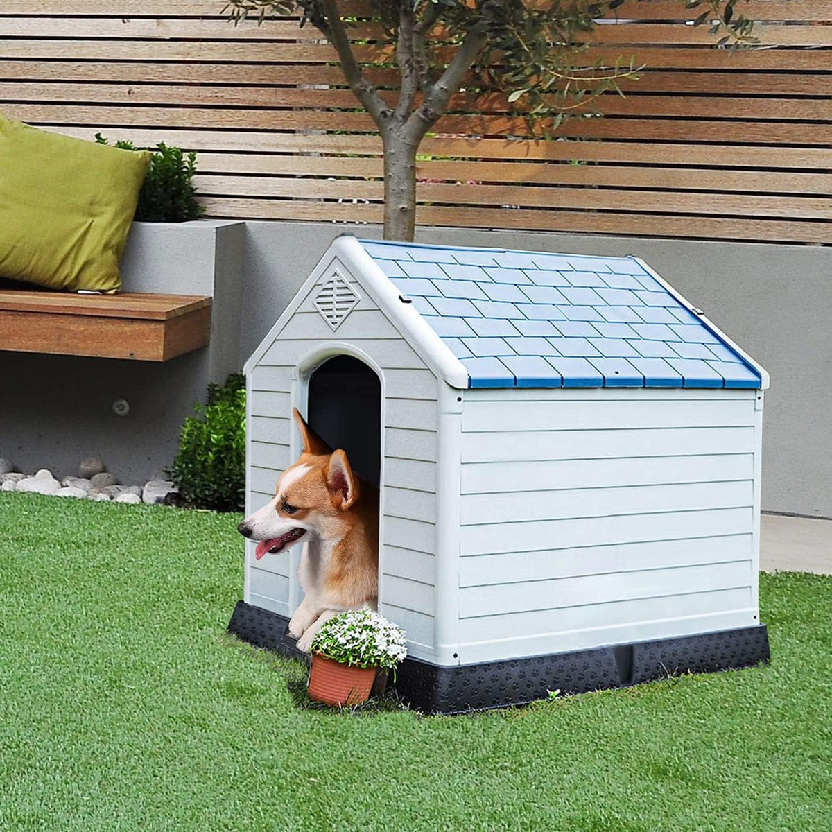 large dog house,outdoor dog kennel,insulated dog house pet showing dimensions