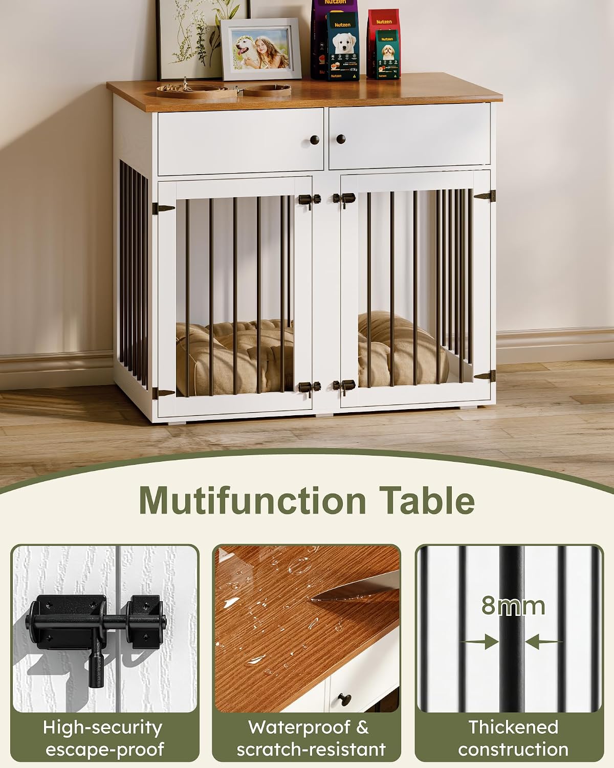 timhaka 41" dog crate furniture, heavy duty dog, package contents