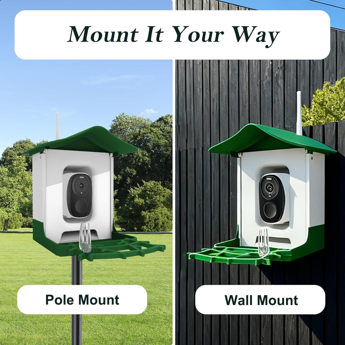smart bird feeder with camera,2.1l-with camera with ai showing dimensions