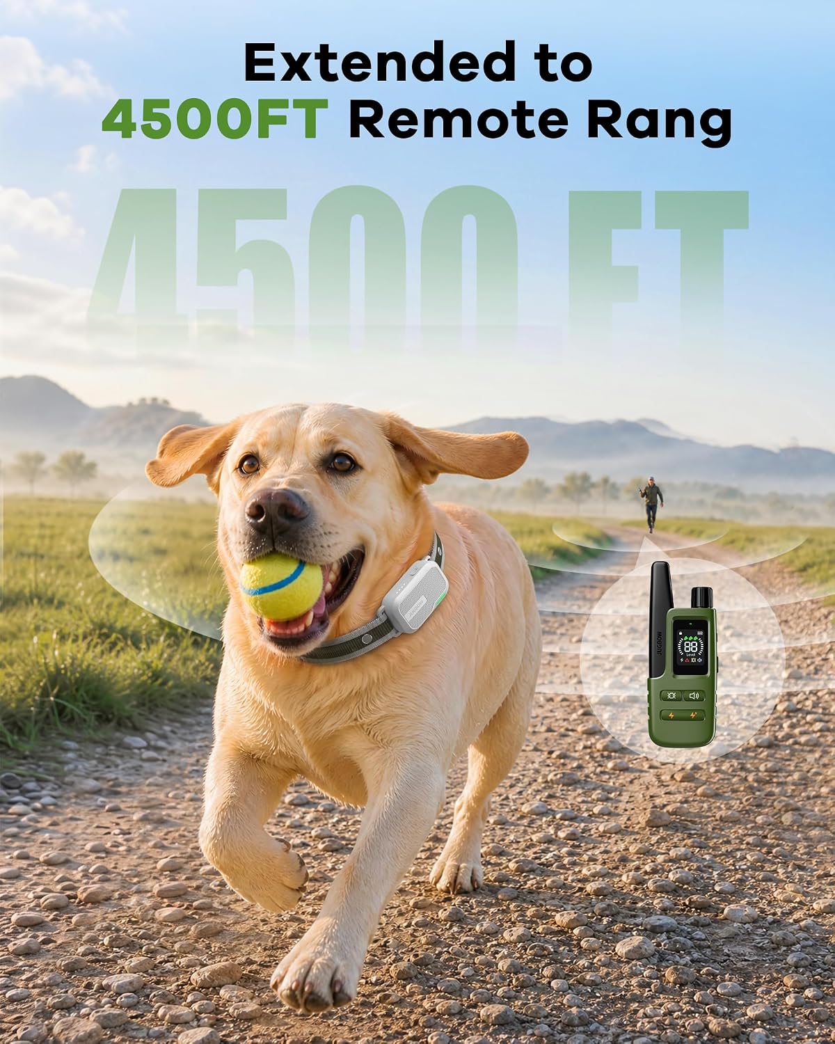 shock collar for dogs 3 pack - 4500ft showing dimensions
