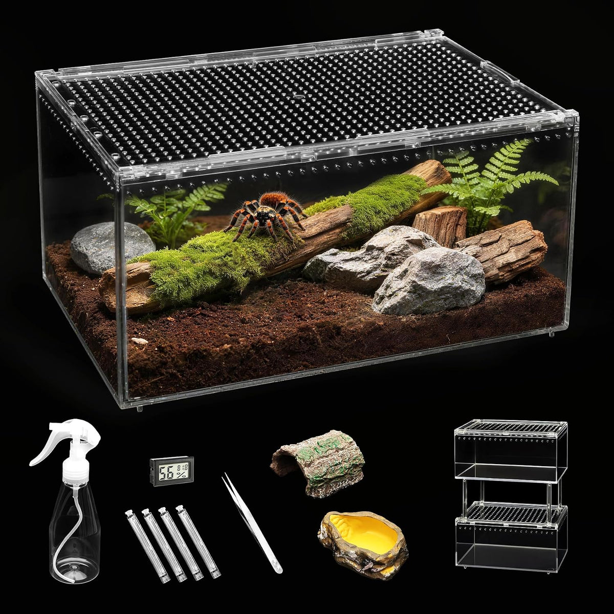 xlarge reptile tank pc kit, magnetic lid clear, main product view