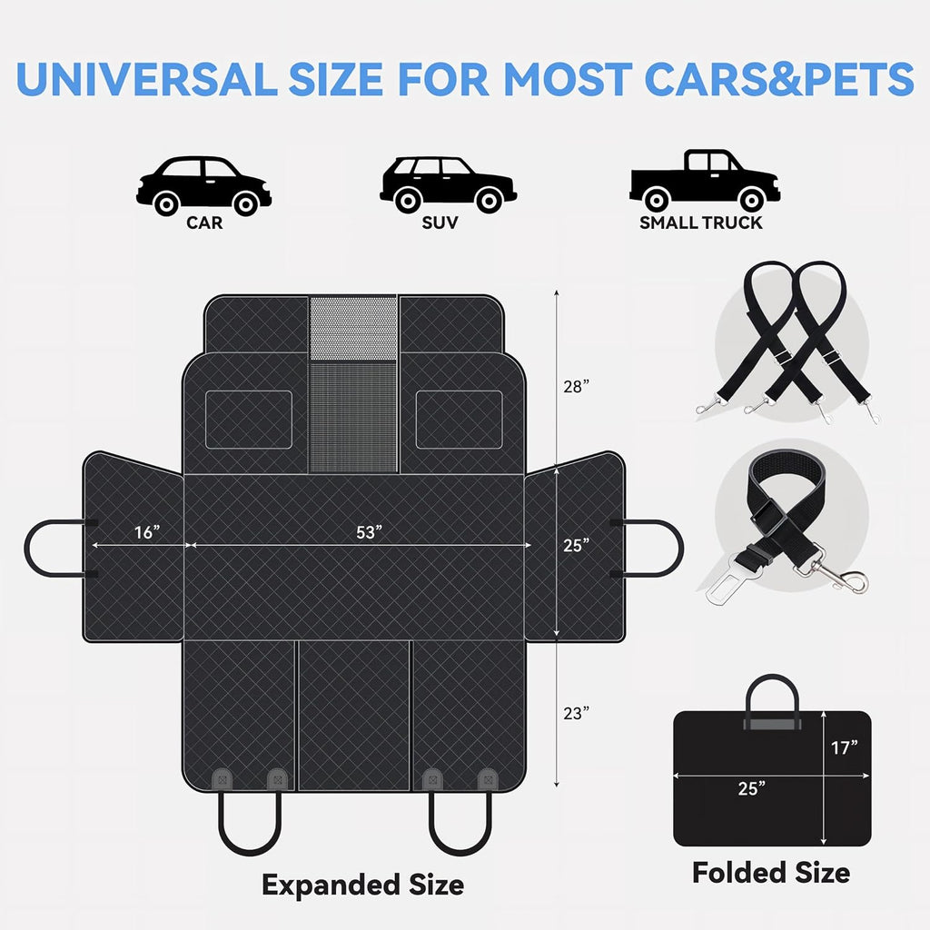 high barrier dog car seat cover,waterproof back seat, package contents