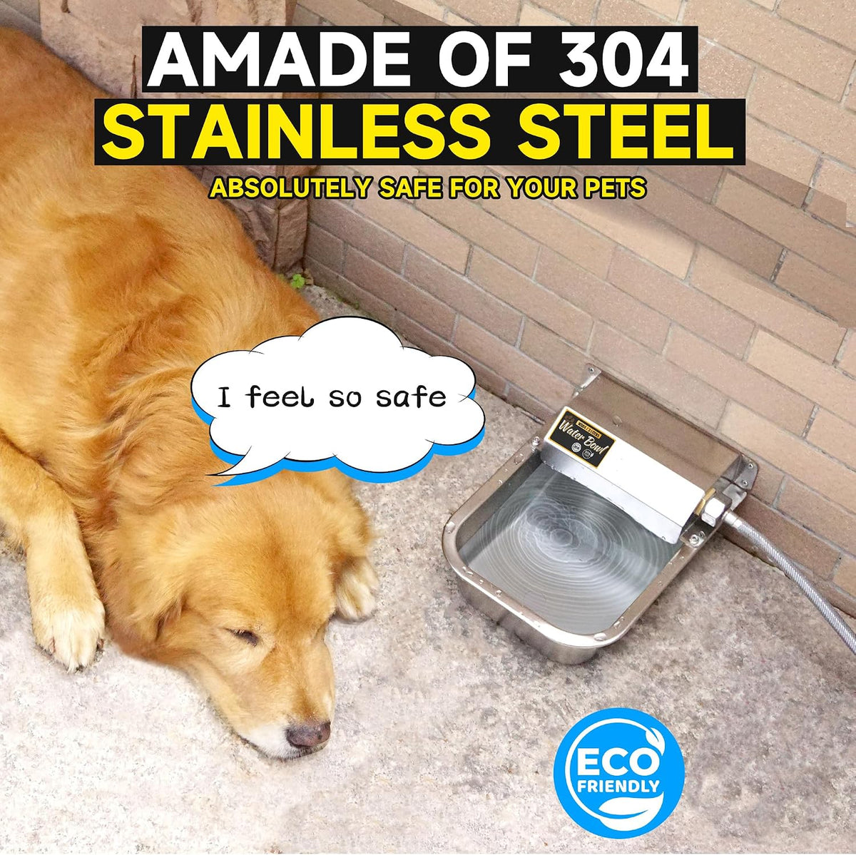 petten 3l automatic dog water bowl dispenser, stainless, close-up detail