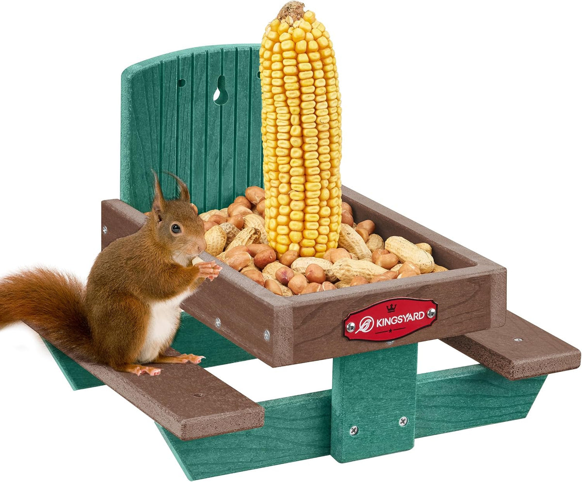 kingsyard squirrel feeder table for outside, recycled plastic, main product view