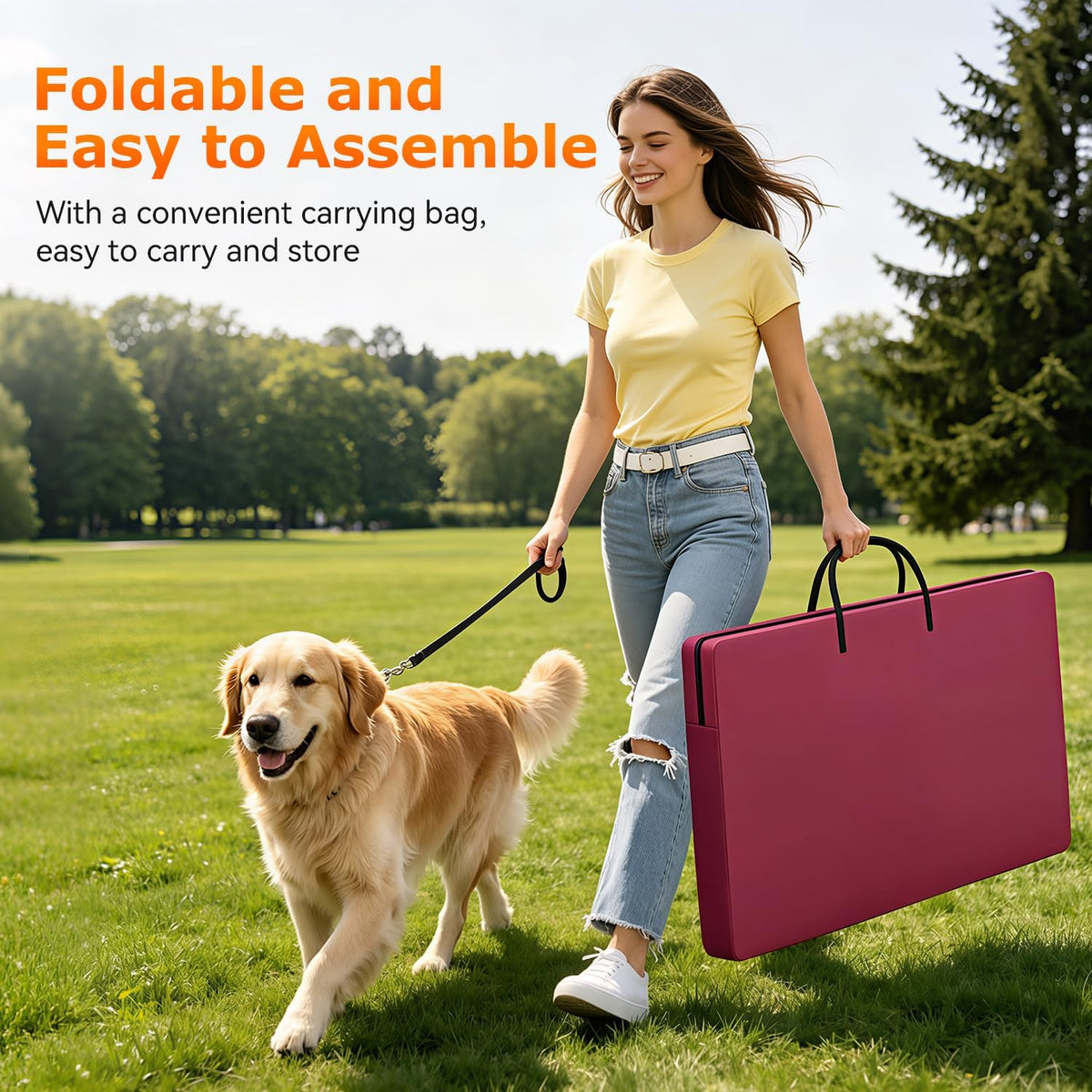 bestpet portable dog & cat playpen foldable enclosed showing dimensions