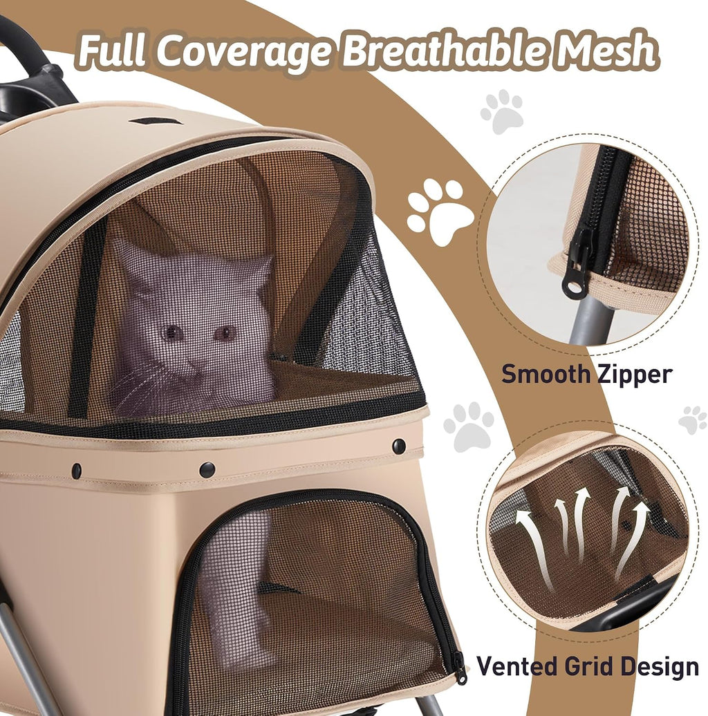 foldable pet stroller 4 wheels for small medium, package contents