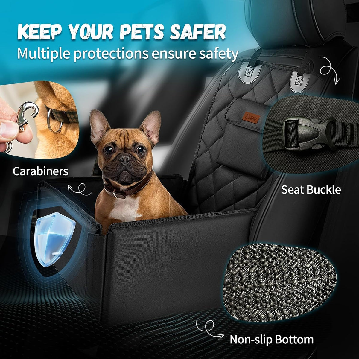 dog car seats for small dogs,detachable foldable dog, side view