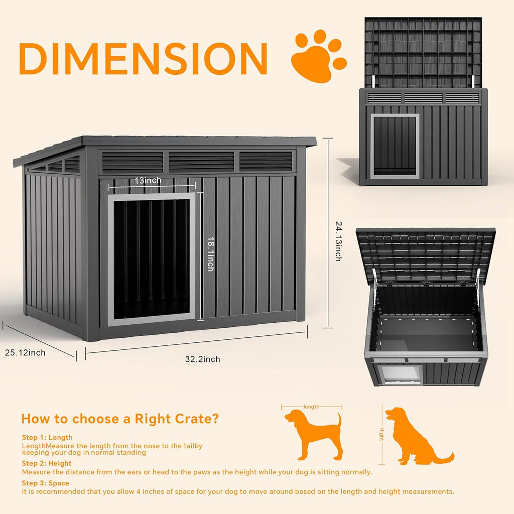 vixzen dog house outdoor & indoor, medium size shown in use