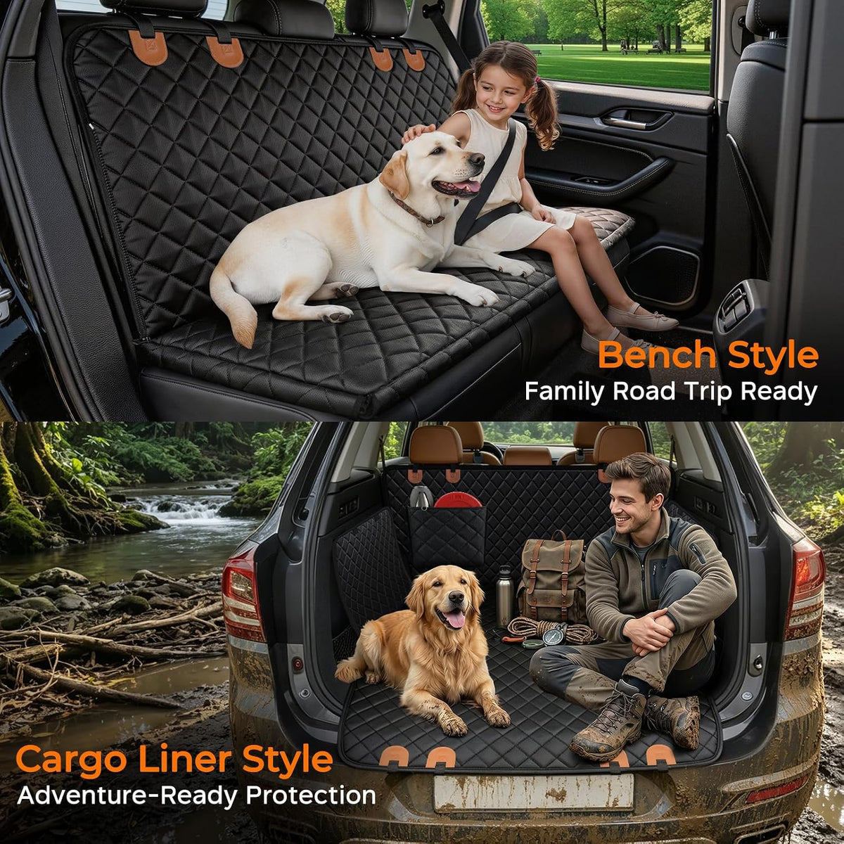 urpower dog car seat cover for back seat showing dimensions
