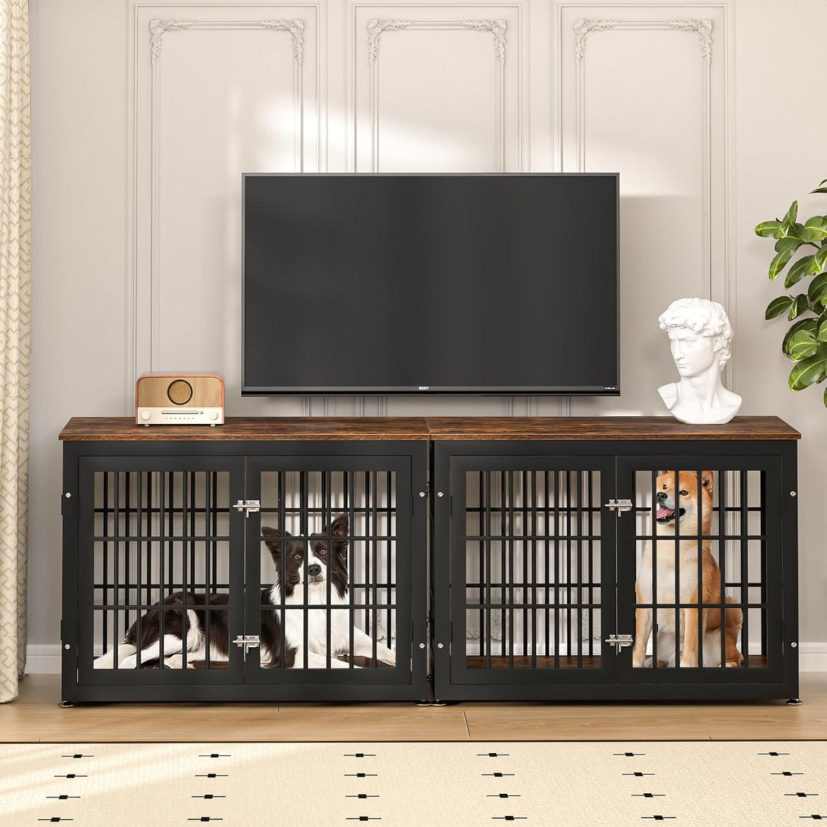 rehomerance 38" heavy duty dog crate furniture for on a desk or shelf