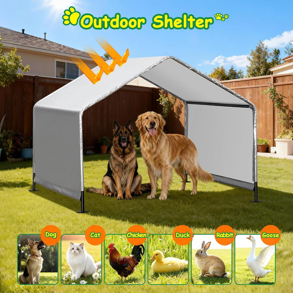 4'x 4'x 3.3' dog shade shelter, outdoor dog, side view
