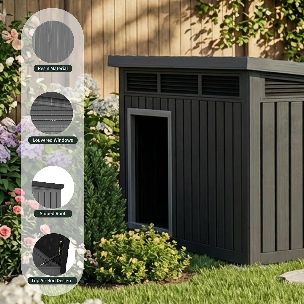 easyup outdoor dog house shelter, waterproof uv resistant, side view
