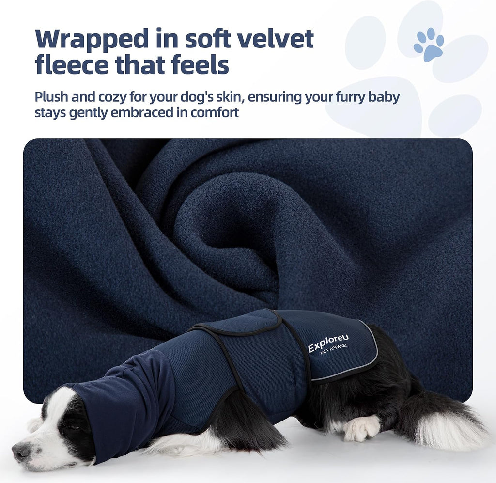 dog anxiety vest–dog calming shirt for noise,separation,blue,l(22-33lbs), side view