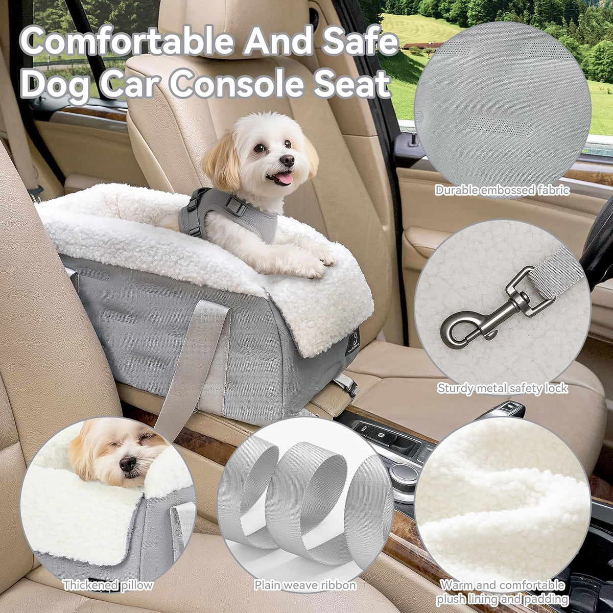 center console dog car seat for small dogs, side view