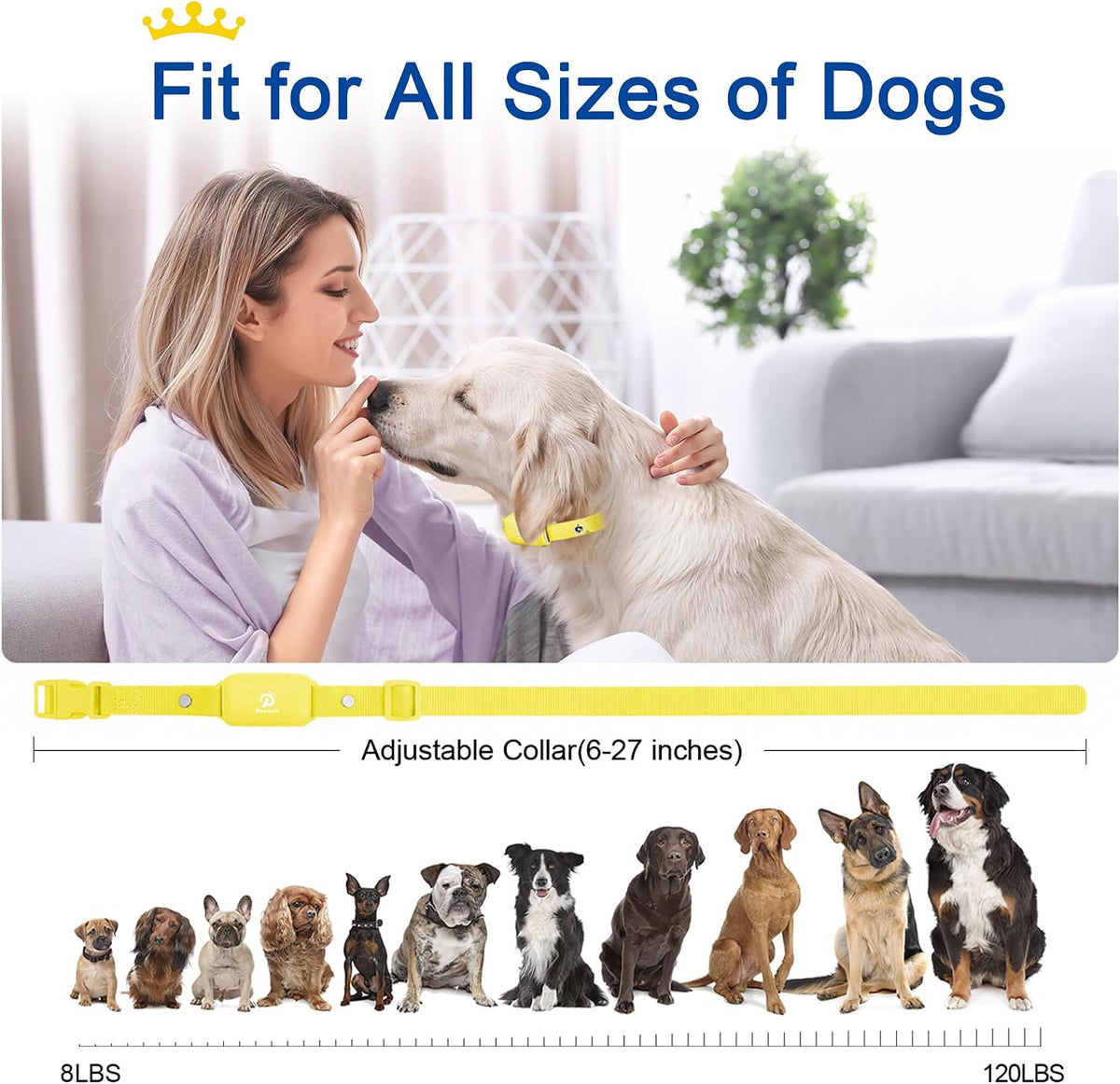 bousnic dog shock collar for 2 dogs shown in use